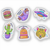Grappige tekensticker set sticker (Voorkant)