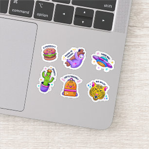 Grappige tekensticker set sticker