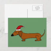 Grappige Tekkel in de Cartoon van Kerstmis van het Feestdagenkaart (Voorkant / Achterkant)