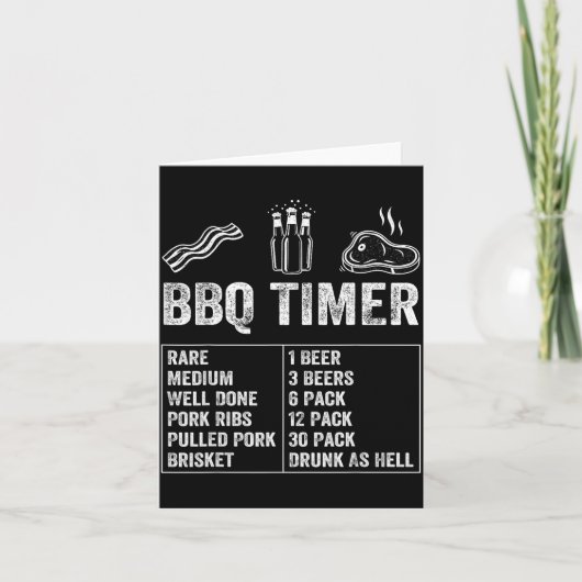 Grappige tekst BBQ-timer Biergrill Vader Barbecue Kaart (Voorkant)
