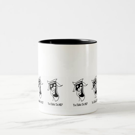 Grappige tekst gezicht praten - speelse uitdrukkin tweekleurige koffiemok (Center)