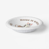 Grappige tekst Home is waar je kat in beker zit Papieren Kommen (Gebogen)