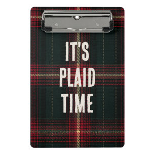 Grappige tekst Kerst Plaid Tartan SPORTCOACH Mini Klembord