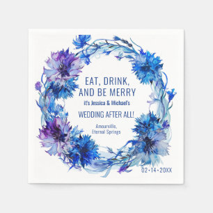 💍Grappige tekst Korenbloemen en Lavendel Servet