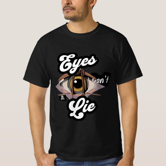 Grappige tekst mannen Tshirt Design van Eyes Don't (Voorkant)