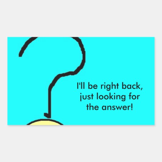 grappige tekst , niet meer dan vraagteken emoji rechthoekige sticker (Voorkant)