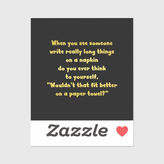 Grappige tekst op een servet grap sticker (Vel)