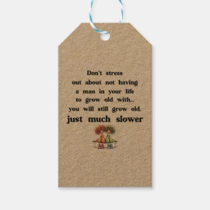 Grappige tekst over vrouwen en mannen cadeaulabel