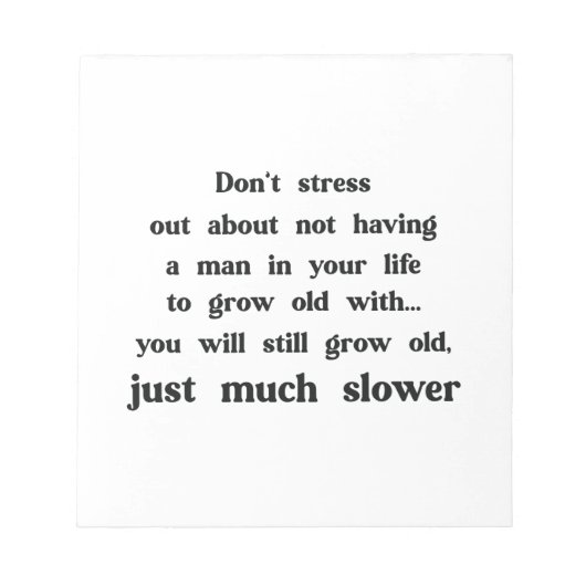 Grappige tekst over vrouwen en mannen. notitieblok (Voorkant)