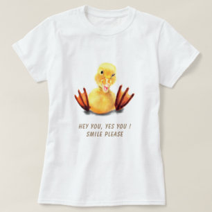 Grappige tekst T-shirt met opvallende eend