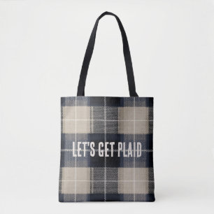 Grappige Tekst Traditionele Kerst Plaid Tartan Tote Bag