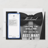 Grappige tekst uitnodiging getuige Tuxedo uitnodig (Voorkant)
