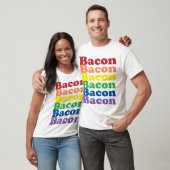 grappige tekst van de regenboogkleuren op bacon t-shirt (Unisex)