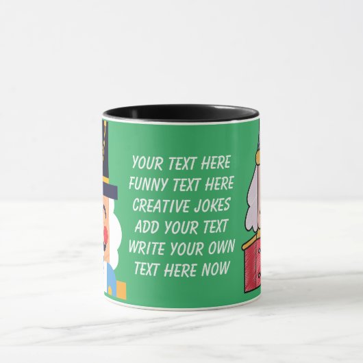 Grappige tekst Waterverf Notenkraker Groen Rood Mok (Midden)