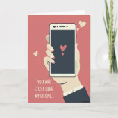 Grappige telefoonliefdeskaart – Kan niet functione Kaart (Voorkant)