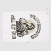 Grappige Teleurstellingen Iedereen Vintage Gravure Golfhanddoek (Horizontaal)