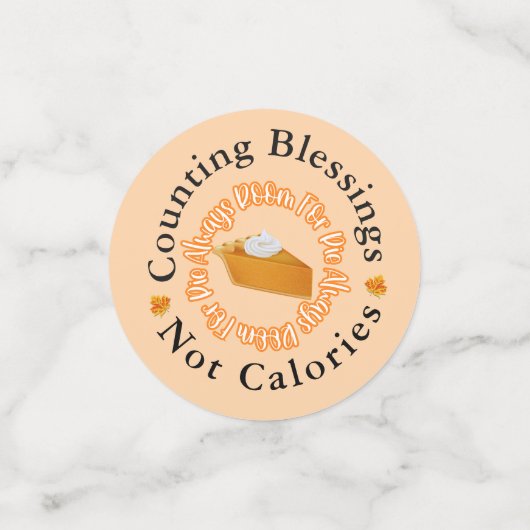 Grappige telzegeningen Niet Calorieën Dankbaar Confetti (Kleine voorkant)