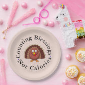 Grappige telzegeningen Niet Calorieën Dankbaar Papieren Bordje (Feest)