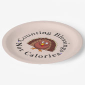 Grappige telzegeningen Niet Calorieën Dankbaar Papieren Bordje (Gekanteld)