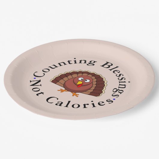 Grappige telzegeningen Niet Calorieën Dankbaar Papieren Bordje (Gekanteld)