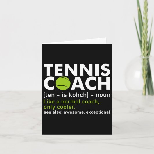 Grappige Tennis Coach Definitie Tennis Racket Spel Kaart (Voorkant)