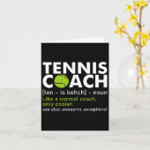 Grappige Tennis Coach Definitie Tennis Racket Spel Kaart (Gele Bloem)