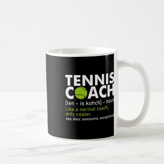 Grappige Tennis Coach Definitie Tennis Racket Spel Koffiemok (Rechts)