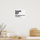 Grappige Tennis Girl Dictionary Definitie Poster (Keuken)