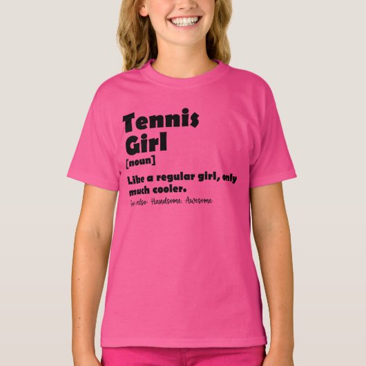 Grappige Tennis Girl Dictionary Definitie T-shirt (Voorkant)