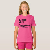 Grappige Tennis Girl Dictionary Definitie T-shirt (Voorkant volledig)