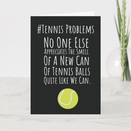 Grappige Tennis Kaarten voor Speler Hof Vriend Hum (Voorkant)
