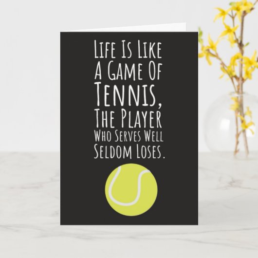 Grappige tennis Kaarten voor speler Humor liefhebb (Gele Bloem)
