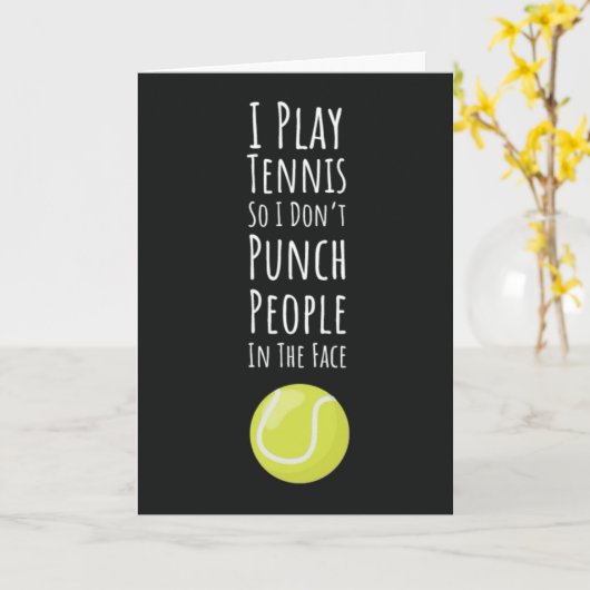 Grappige tennis Kaarten voor vriend speler atleet  (Gele Bloem)