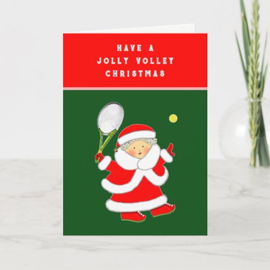 Grappige Tennis Kerst Feestdagen Kaart (Voorkant)