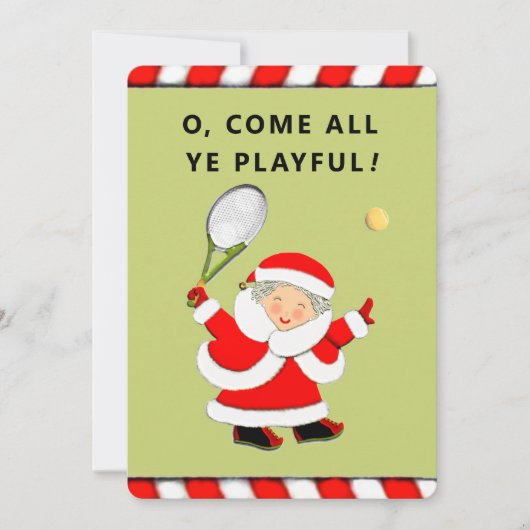 Grappige Tennis Kerst Feestdagenkaart (Voorkant)