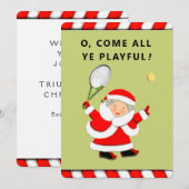 Grappige Tennis Kerst Feestdagenkaart (Voorkant / Achterkant)