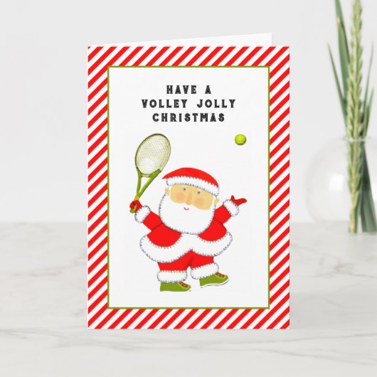 Grappige Tennis Kerstmis Feestdagen Kaart (Voorkant)