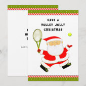 Grappige Tennis Kerstmis Feestdagenkaart (Voorkant / Achterkant)
