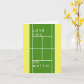 Grappige Tennis Liefde Kaart (Gele Bloem)