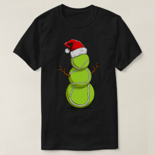 Grappige Tennis Sneeuwman Kerstontwerp T-shirt