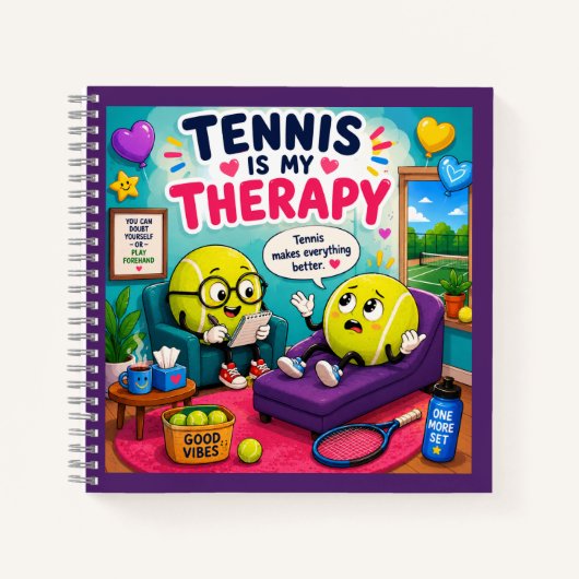 Grappige tennis spreuk notitieboek (Voorkant)