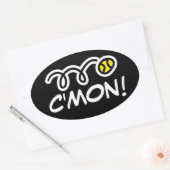 Grappige tennis stickers met aangepaste tekst. (Envelop)