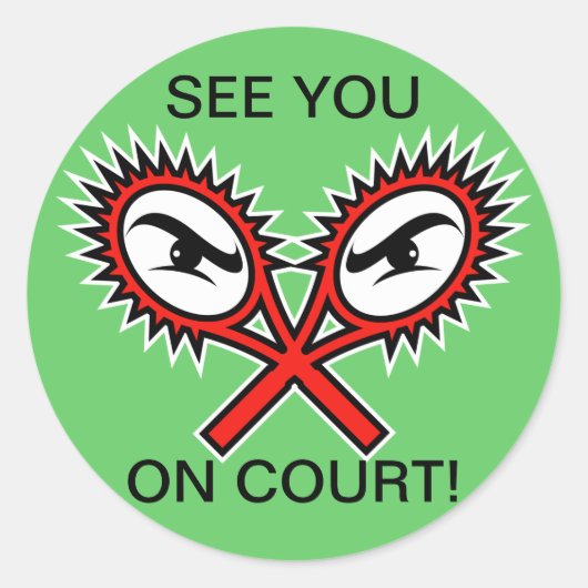 Grappige tennis stickers met humoristische slogan  (Voorkant)
