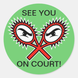 Grappige tennis stickers met humoristische slogan