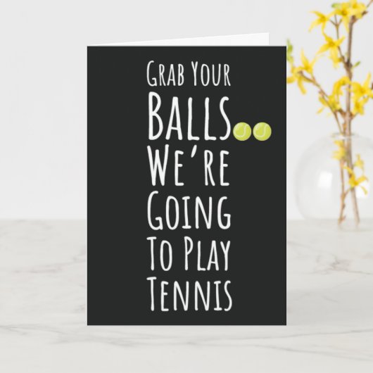 Grappige tennis team Kaarten voor spelers sport co (Gele Bloem)