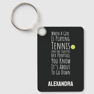 Grappige Tennis Tiener Meisjes Haar Kinderen Sport Sleutelhanger
