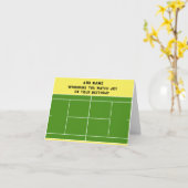 Grappige Tennis Verjaardag Kaart (Gele Bloem)