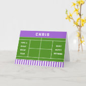 Grappige Tennis Verjaardag Kaart (Gele Bloem)