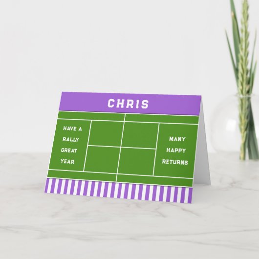 Grappige Tennis Verjaardag Kaart (Voorkant)