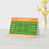 Grappige Tennis Verjaardag Kaart (Gele Bloem)
